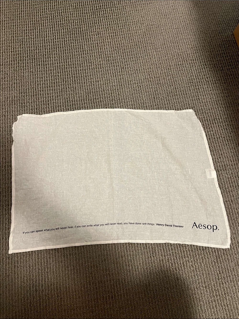 Aesop White/Natural Cotton Linen Cloth Wrap/Handkerchief/Towel